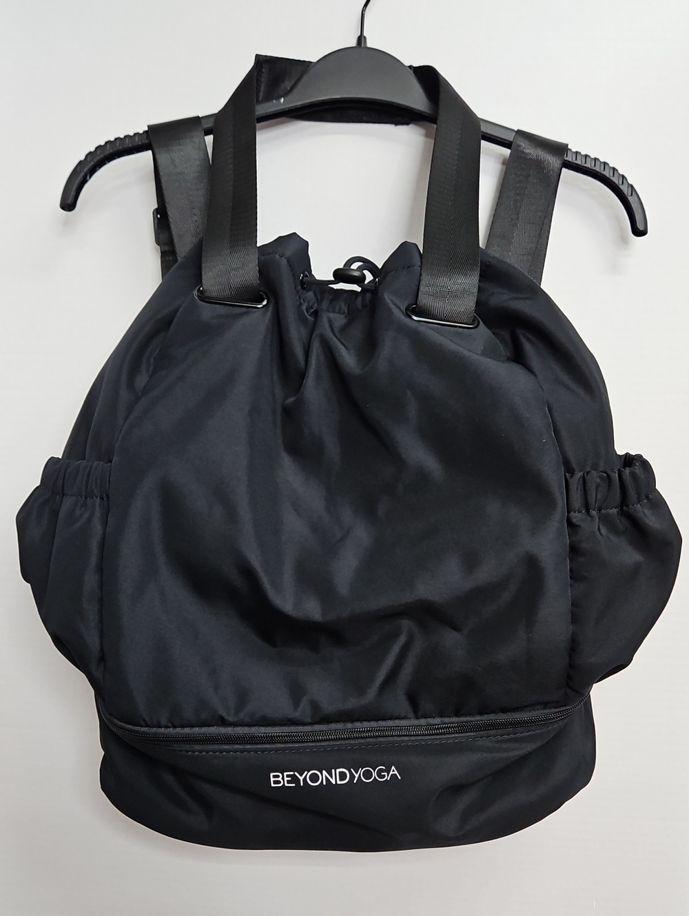 Beyond Yoga Black Drawstring Convertible Tote Large Backpack 18x16